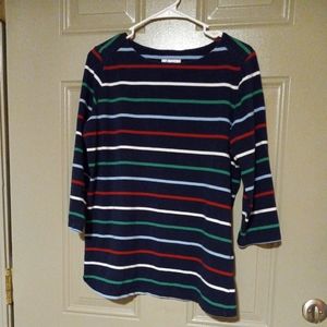 d &Co Denim +Company  3/4 Sleeve Striped Size M